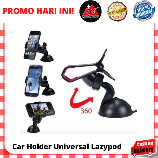 CAR HOLDER UNIVERSAL Lazypod Phone Holder 360 Derajat Car Holder Hp Mobil Phone Mount Handphone Gps