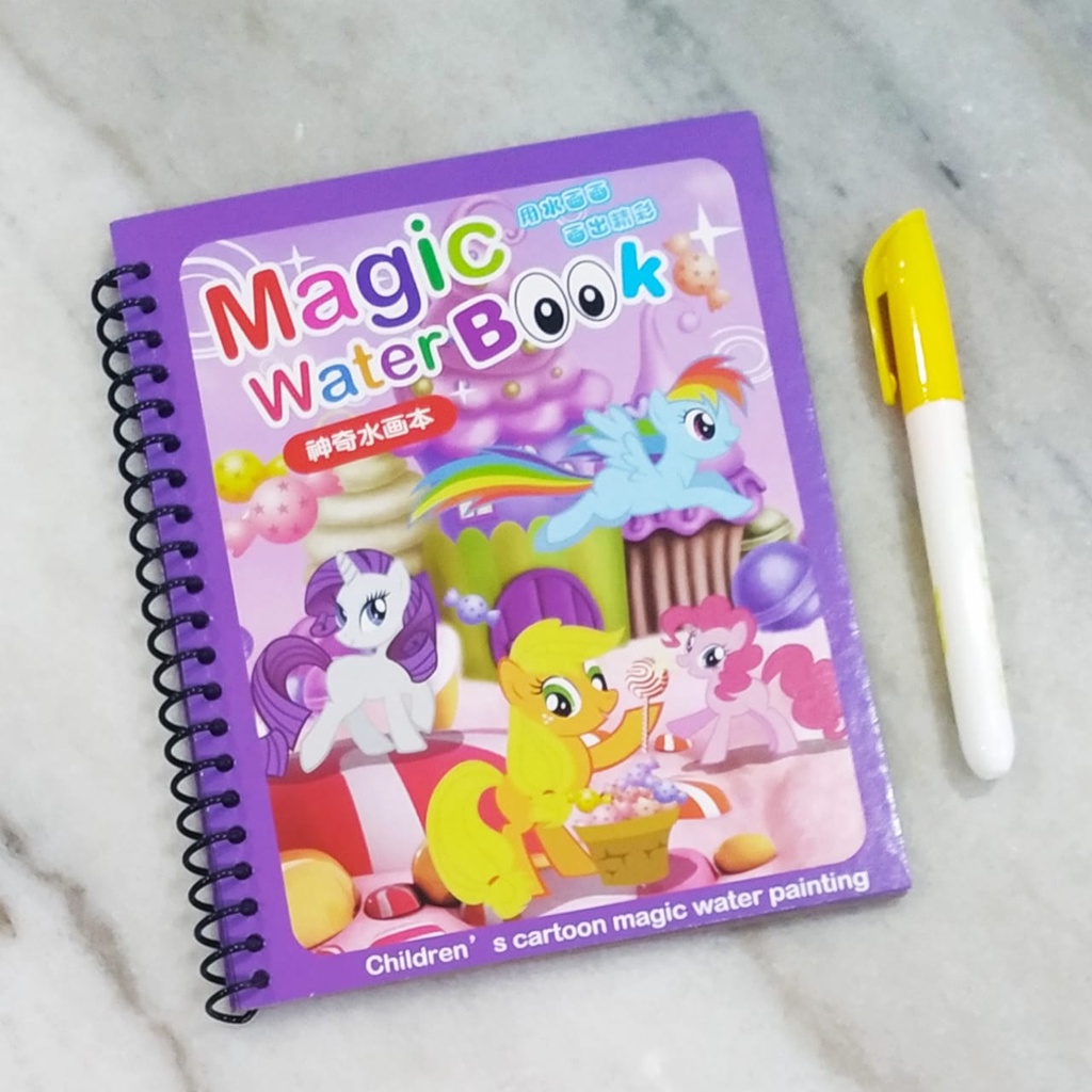 MAGIC WATER BOOK Pulpen Tinta Air Buku Gambar Air Ajaib Anak / Buku Mewarnai Lukisan Air BG-01