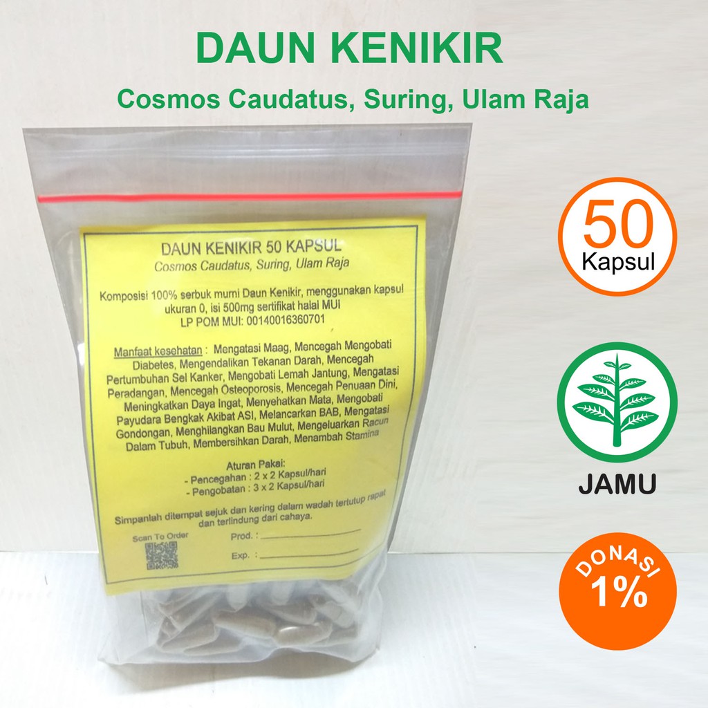 

DAUN KENIKIR KAPSUL Herbal Osteoporosis Diabetes Jantung Penuaan Dini Daya Ingat Maag