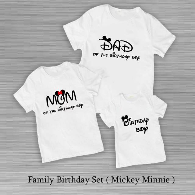 Mickey minnie family set dewasa kaos oblong pria wanita anak couple family custom