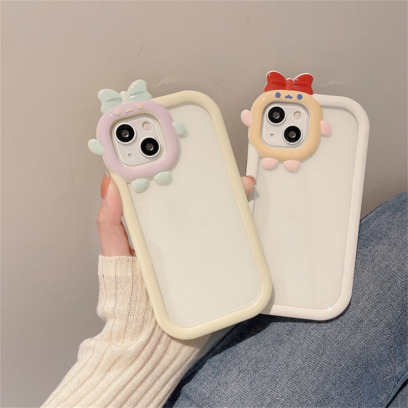 Soft Case Silikon TPU Transparan Shockproof 3D Aksesoris Casing Compatible for iPhone 13 12 11 Pro Max X Xr Xs Max 8 7 6 6s Plus 3D Fashion Phone Case Clear Silicone Accessories Handphone Hard Case Shockproof Soft TPU Back Casing Cover