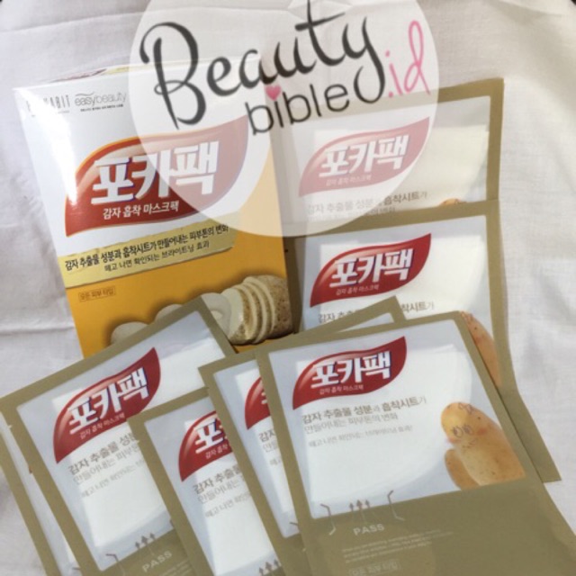 MASKER KENTANG EASY BEAUTY POCA PACK mask sheet 1x pakai bikin Putih