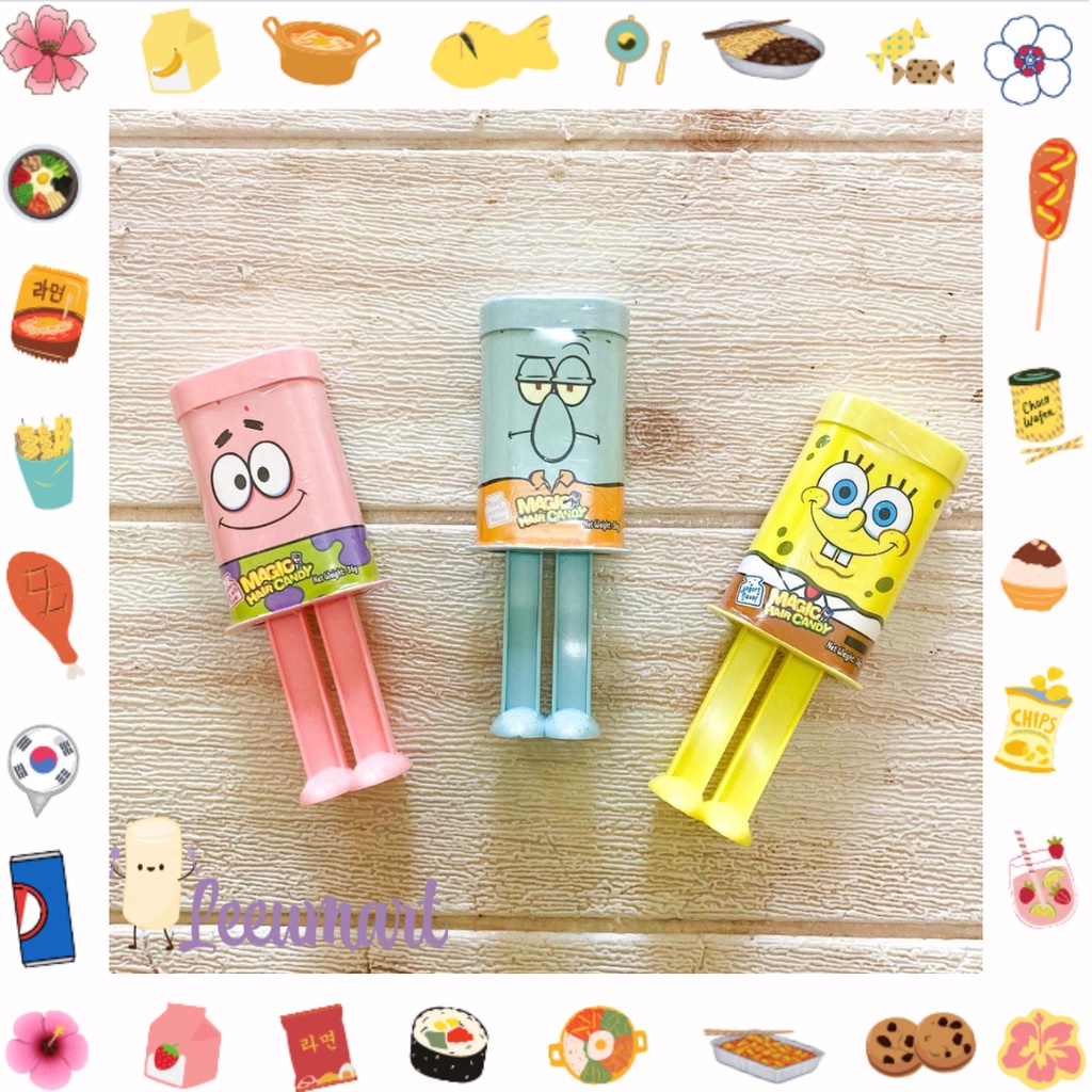 Jual Korean Magic Hair Candy / Korea Viral Squidward Spongebob Candy