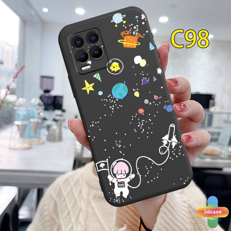 Soft TPU Case Realme C11 2021 C21Y C15 C21 C25 C20 C3 C12 C25S 5 5S 5i C17 7i C1 C31 C35 C25Y C2 C3i 6i C20A realme Narzo 20 10 10A 20A 30A A54 A15 A16 A9 A5 A7 A5S A95 A53 A33 Y12 Y20 A12 Cute Moon Pattern Anti-fall Case