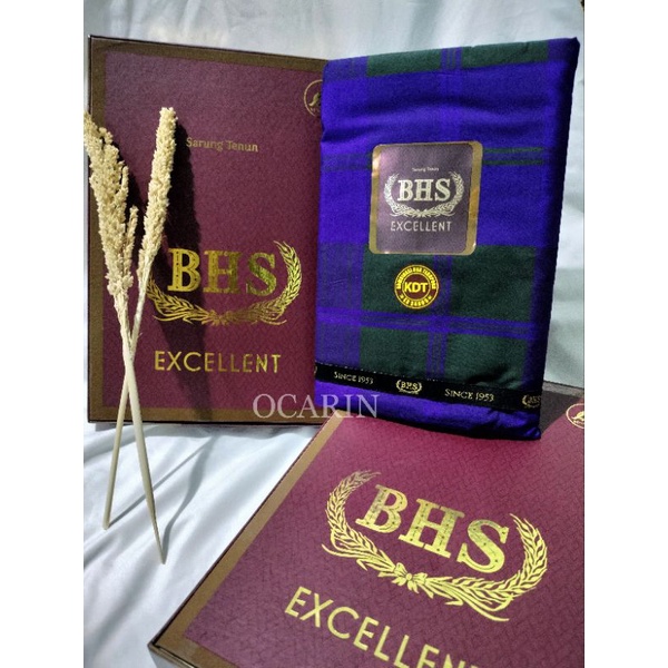 Sarung Tenun BHS Excellent Original Olive BHS KDT Kombinasi Dua Teropong
