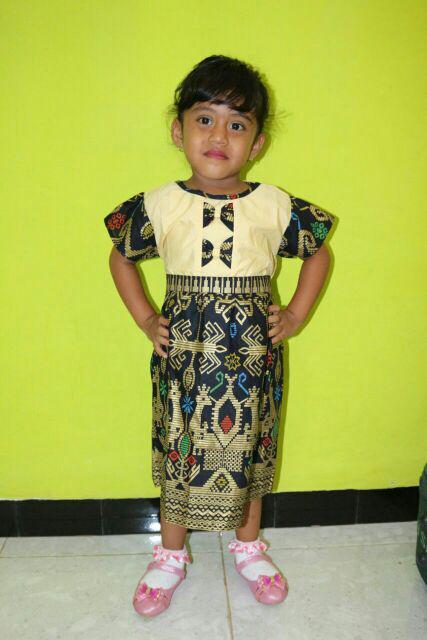 Qnunbatik Dress/terusan Batik Anak Perempuan Narita Prodo