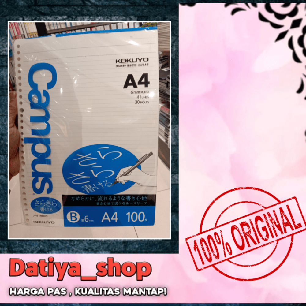 

Kokuyo campus loose leaf A4 garis garis isi 100
