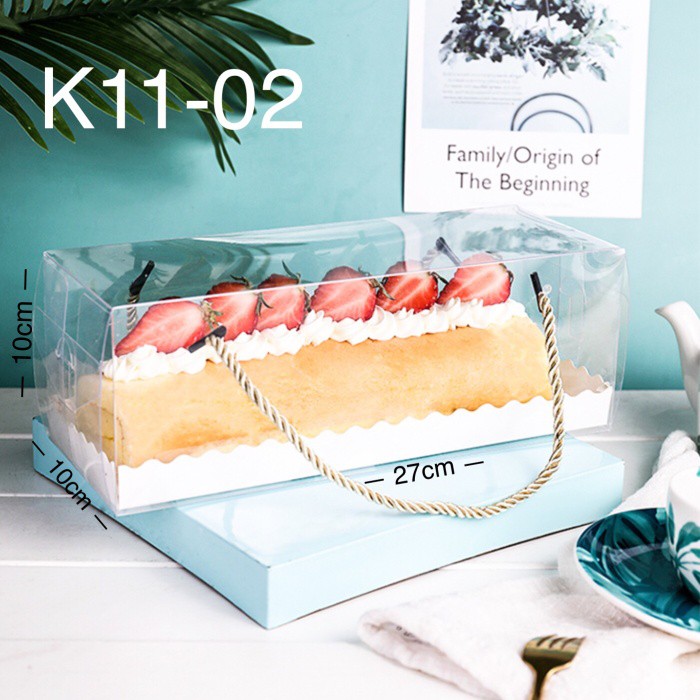 

(10pcs) K1102 Kotak Mika Bolgul| Dus| Box Packaging Kue Bolu Gulung Cantik K11