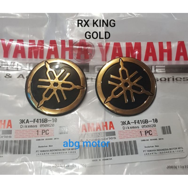 EMBLEM LOGO GARPU TALA WARNA GOLD YAMAHA RX KING RXK ORIGINAL