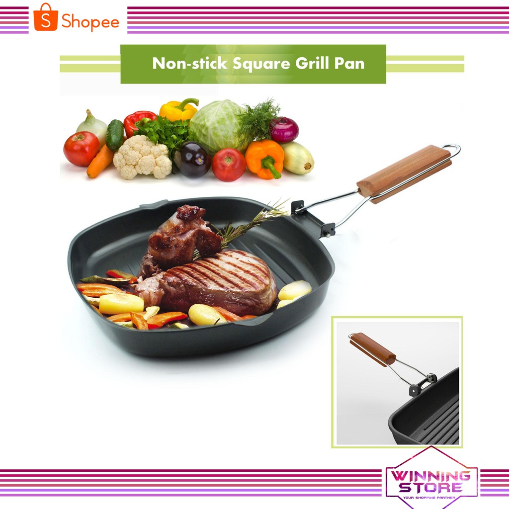 Square Grill Pan Foldable Wajan Panggangan Grill Pan Anti