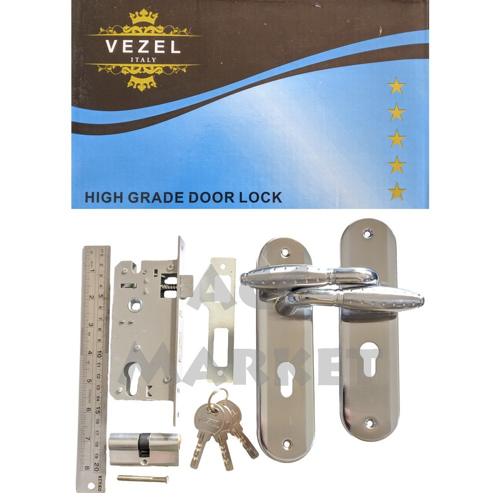 Kunci Pintu Rumah Handle Set Size TANGGUNG Door Lock Putih