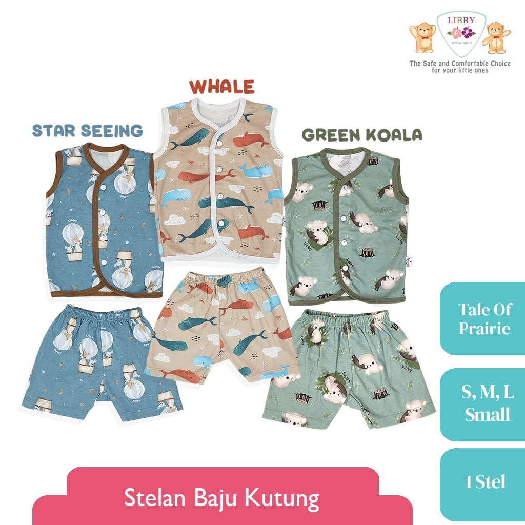 Libby Stelan Baju Kutung Kancing Depan Celana Pendek - Tale Of Prairie Series (isi 3 Pcs)