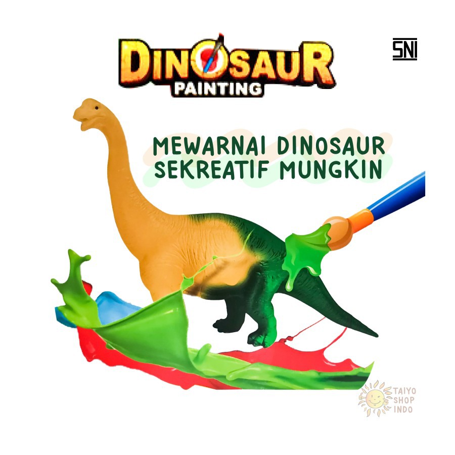 Mainan Anak Dinosaurus Dino Animal Painting DIY Edukasi Kreatif Warna