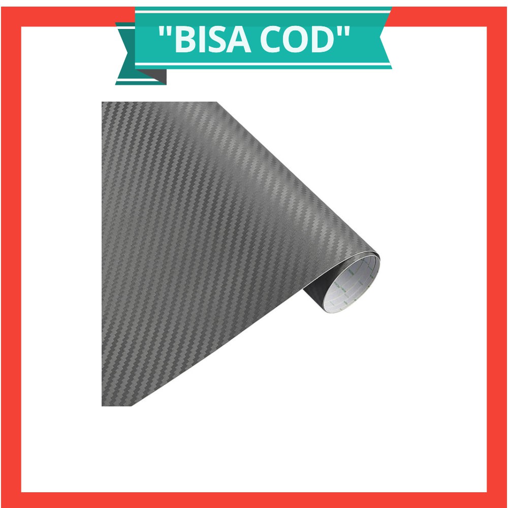 Stiker Vinyl Carbon Fiber Mobil Car Wrap 3D Multifungsi 127 x 30 CM - Gray