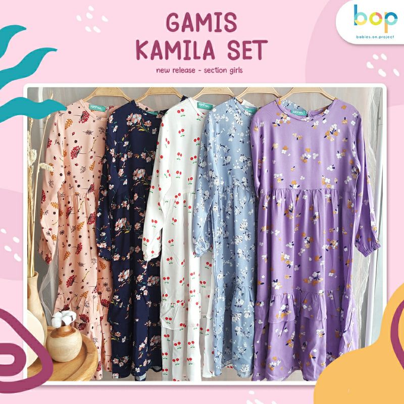Gamis Anak Rayon Kamila Set || Setelan Gamis Hijab Anak