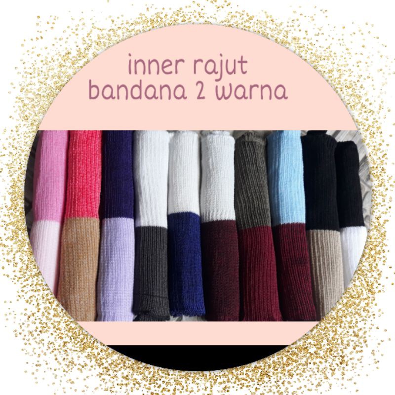 Inner Rajut bandana 2warna/Ciput rajut bandana/bandana rajut 2 warna