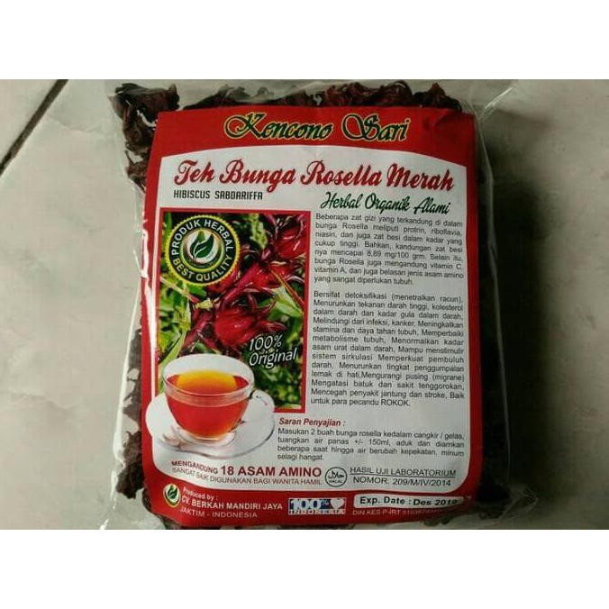 

Teh Seduh Bunga Rosella MERAH Rosela MERAH 100 gram KENCONO SARI TERBAIK