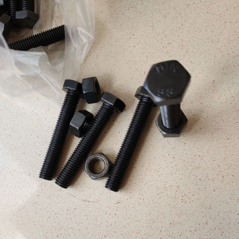 baut mur baja 8.8 m12x70 kunci 19 drat pitch 1.75 drat kasar/ baut mur baja m12x70 / baut mur baja m