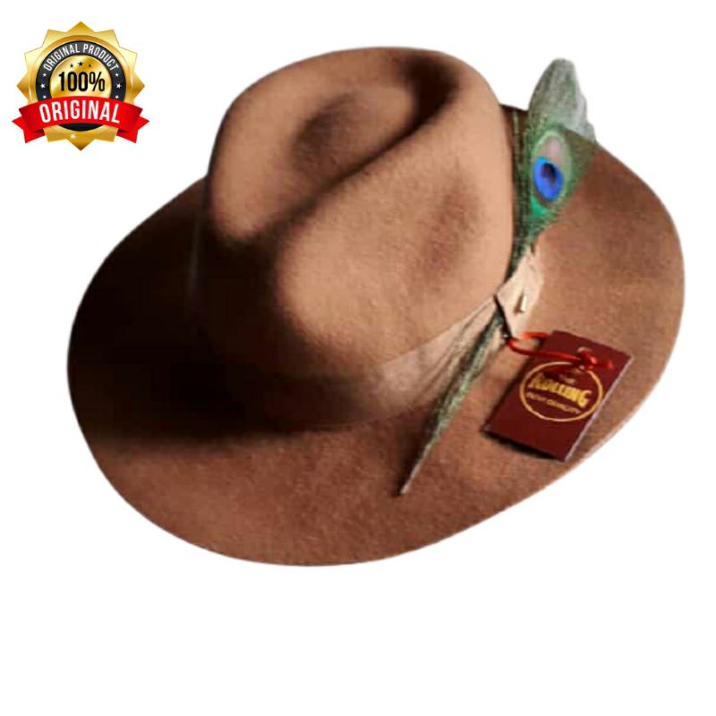 Topi Fedora Topi Laken KWALITAS ORIGINAL ISTIMEWA Bahan Kulit Sapi Import Asli Topi Pria Topi Wanita