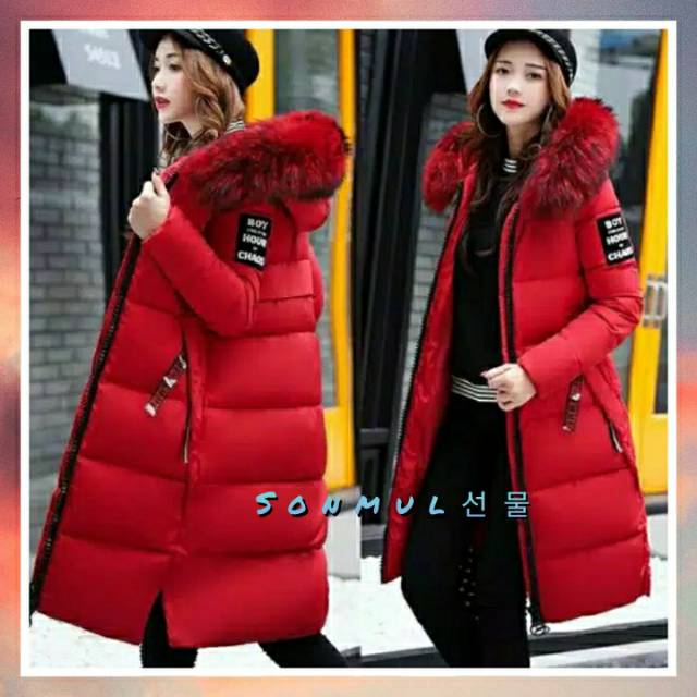 READY INDONESIA HOMME FEMME PADDING DOWN LONG COAT WINDPROOF WOMAN JAKET PANJANG WANITA MUSIM DINGIN