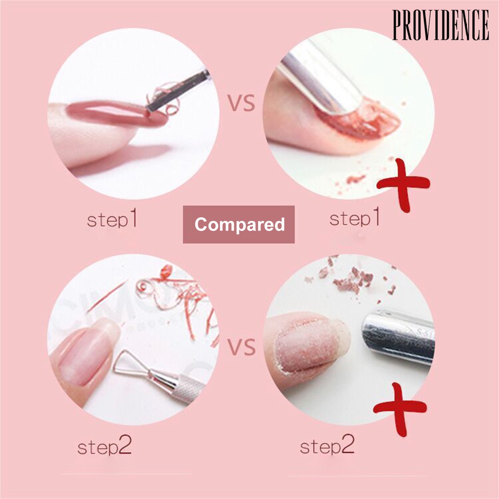 Providence Nail Pusher Solid Anti-Slip Stainless Steel Gel Polish Removal Cleaner Tools for Manicure