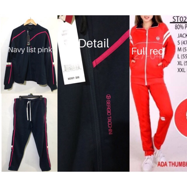 Training set merah sporty premium sergio tacchini