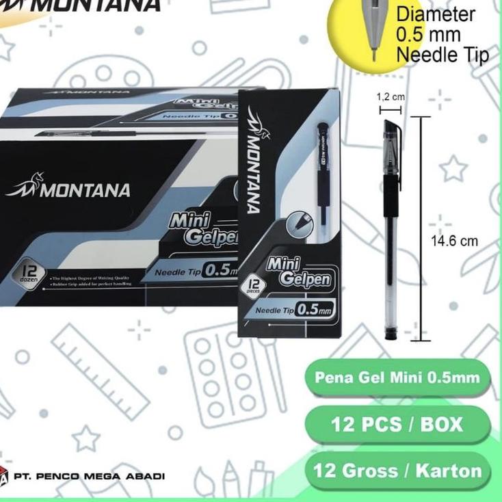 

✿ (130gr) 1pak pulpen Pen GEL MONTANA 0.5mm isi 12pcs !