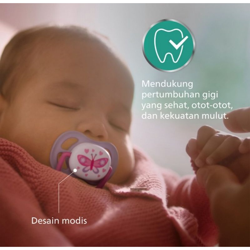 Philips Avent Soother Ultra Air Coll 0-6 M (SCF080)/Dot Empeng Gepeng Bayi ( Pacifier)