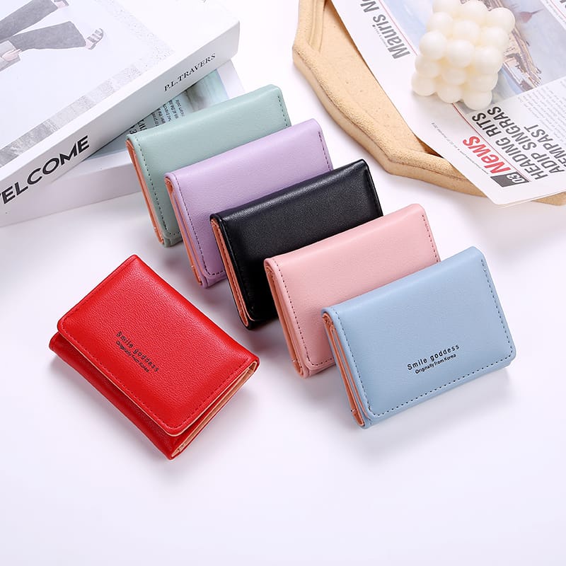 ASIN829 Dompet Lipat Wanita Dompet Mini Wanita Impor Korea Dompet Pendek Indah Asli D301 Foto Multifungsi Dompet Lipat Dompet/Dompet Wanita / import dompet Lipat Kecil Lucu Dan Cantik