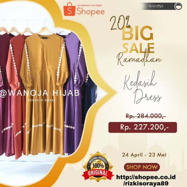 Kedasih Dress Muslim by Wanoja Hijab Abaya Gamis OOTD Baju Muslim Busuifriendly Trend Busana Muslim