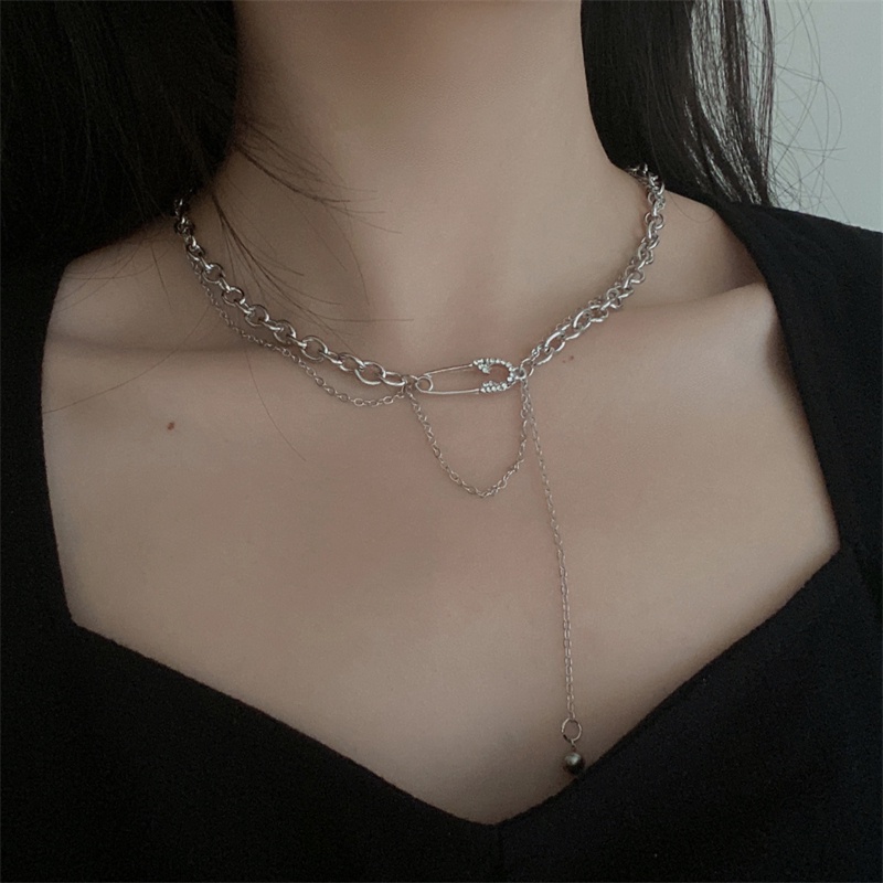 Ins Kalung Rantai clavicle simple Kreatif Untuk Wanita