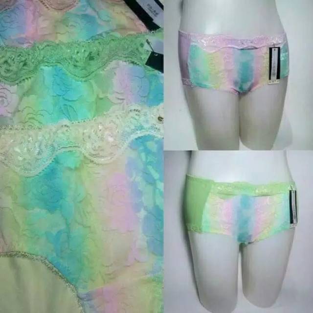 CD Wanita Renda Pelangi Super Soft / Celana Dalam Renda Cewek Super Lembut By Belbra