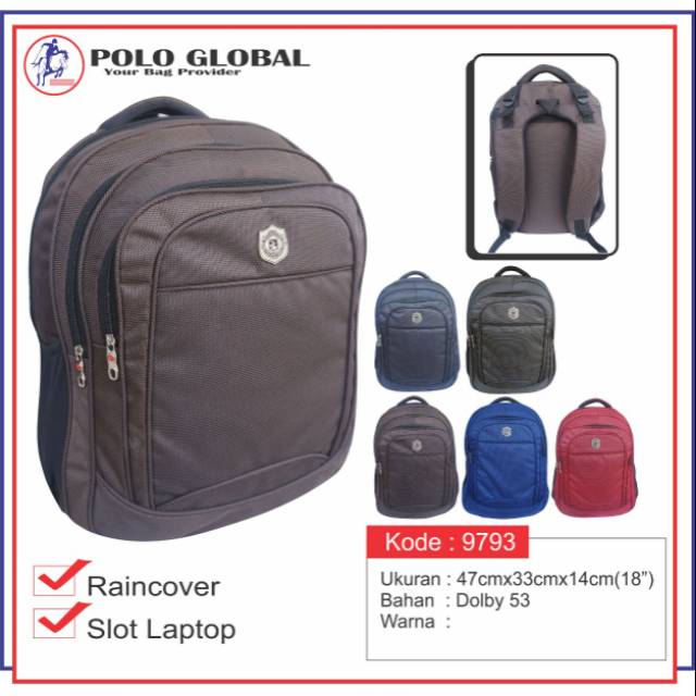 Tas Ransel Polo Global keren ori 100%