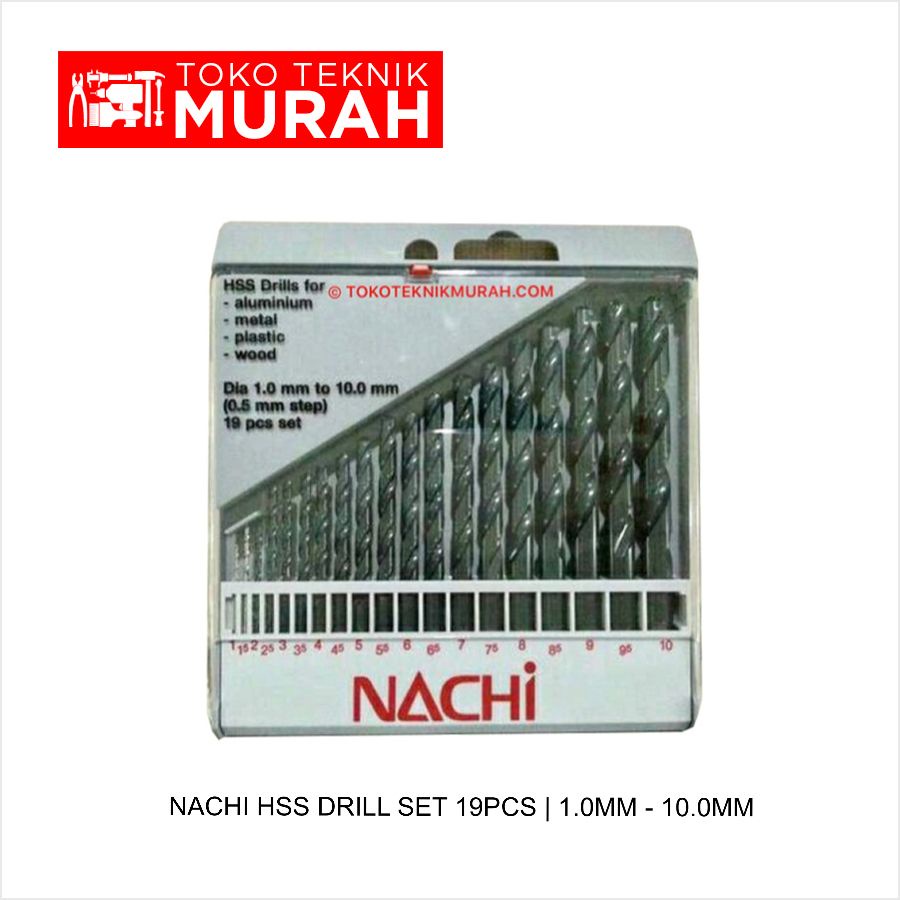 Nachi Mata Bor Besi Set 1 - 10mm - 19Pcs Drill Bits 10 mm - 19 Pcs Original Asli