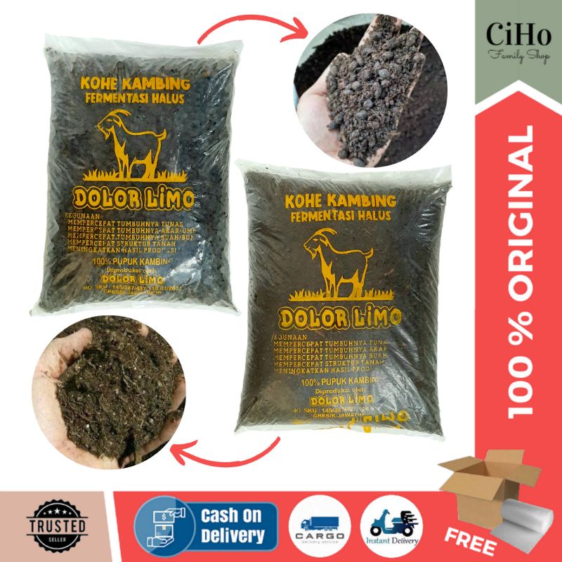 GARDEN PUPUK DOLOR LIMO KOHE KAMBING FERMENTASI HALUS KASAR