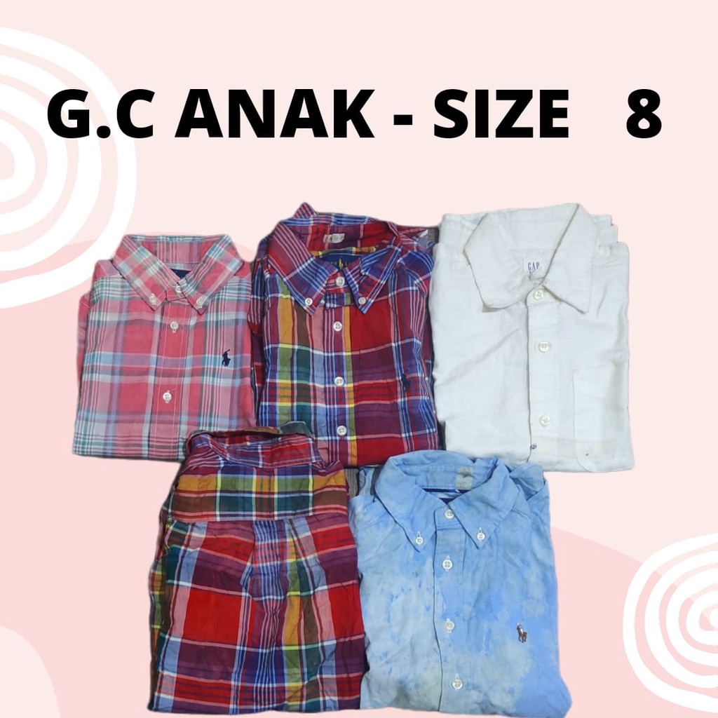 Reject Grade C Kemeja Anak random merk SIZE 2 - 8 tahun