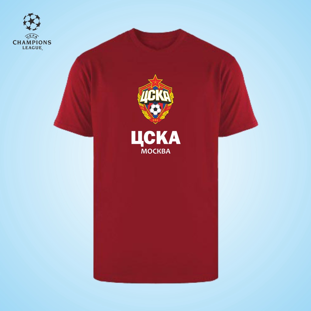 Kaos Distro Fans CSKA Moskow, Tshirt Oblong katun bola UCL CSKA Moscow Russia