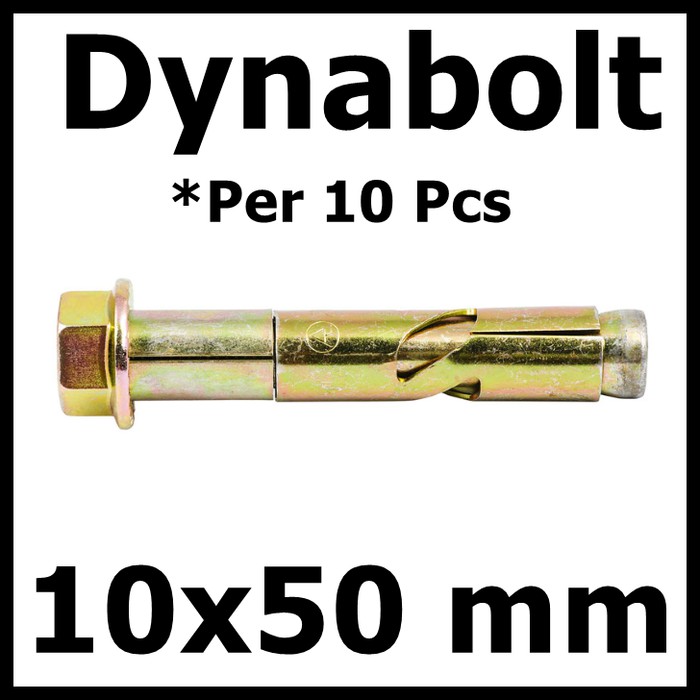 Per 10 Pcs Baut Tanam Tembok Dynabolt Dyna Bolt 10 x 50 mm 10x50 10Pcs