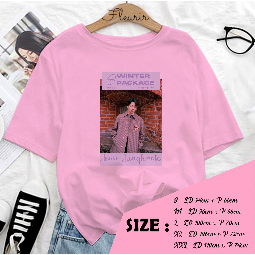 FLEURIR - KAOS OVERSIZE  JUNGKOOK WINTER KATUN KAOS WANITA DEWASA TUMBLR TEE UNISEX JUMBO