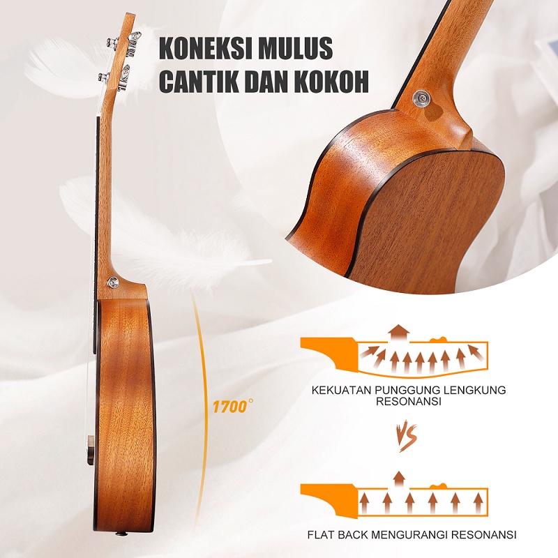 Ukulele Concerto 24 inch ukulele spruc top mohangy body ORIGINAL Acouway KUALITAS BAGUS  Import