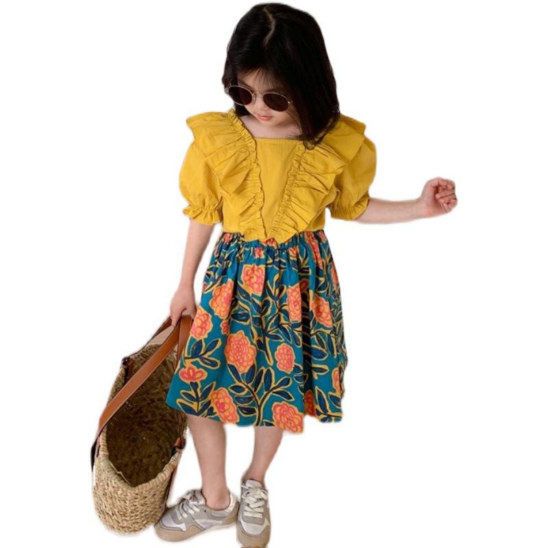 (LOLI-JKT) BS-242 SET ANAK CEWEK KUNING TERATAI + ROK SIZE 100-140