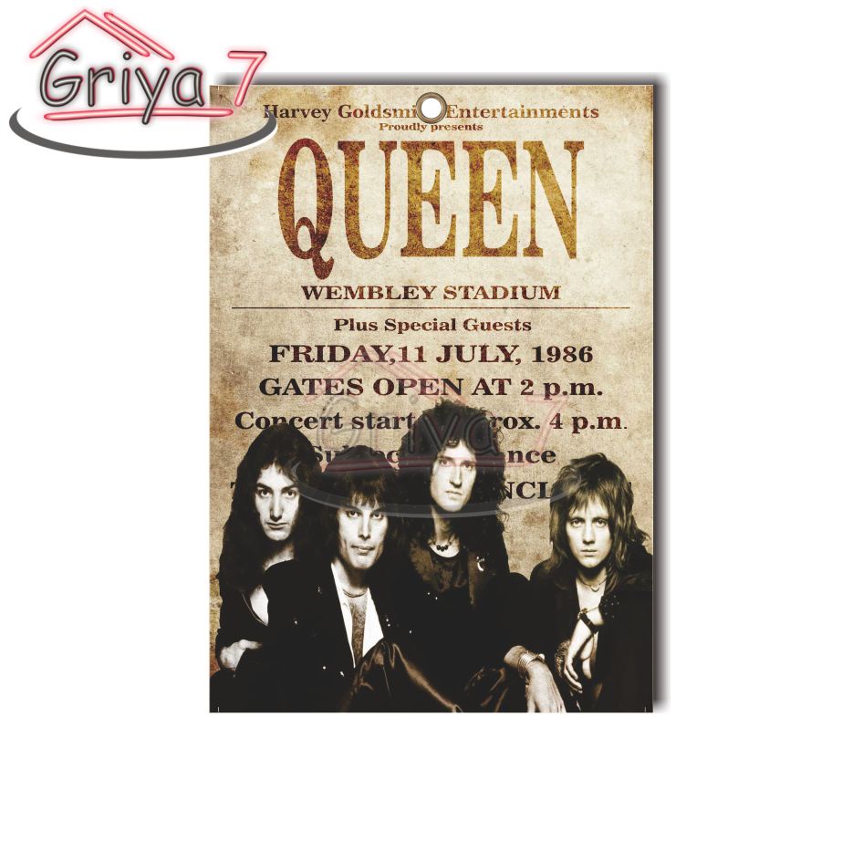 QUEEN HIASAN DINDING POSTER BAND ROCK METAL RETRO  KLASIK  CLASSIC DEKORASI DINDING