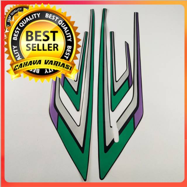 striping honda gl 100 gl100 1993 1994 hitam lis hijau list body standar