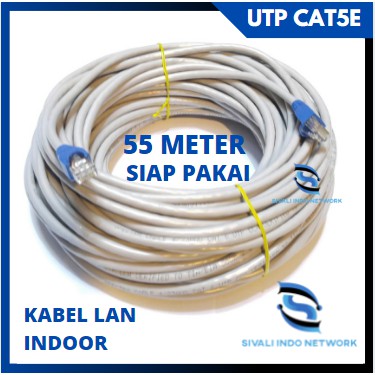 55 METER SPECTRA KABEL LAN UTP CAT5E INDOOR SIAP PAKAI [SUDAH CRIMPING RJ45 + PLUGBOOTH]