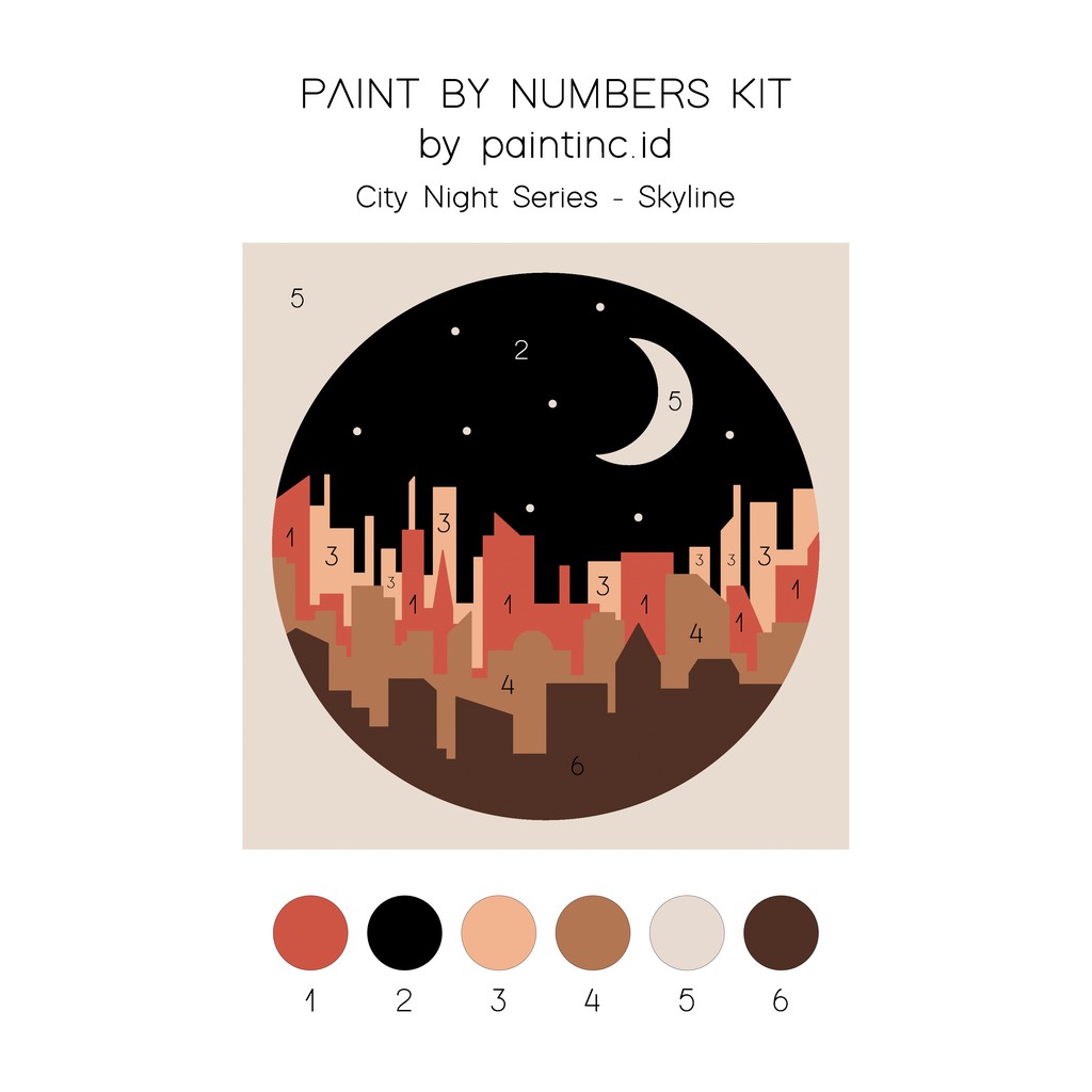 

tyvf Paint by Numbers Kit: City Nht Series - Sky Paint Inc. ID Painting Kit Paint by Number