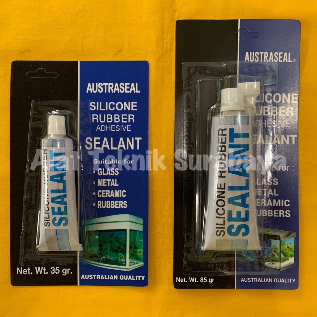 ISI 12 PCS LEM SILICONE SEALANT AUSTRASEAL TUBE 35 G ; 85 G GR GRAM / SILIKON KECIL BESAR AUSTRASIL