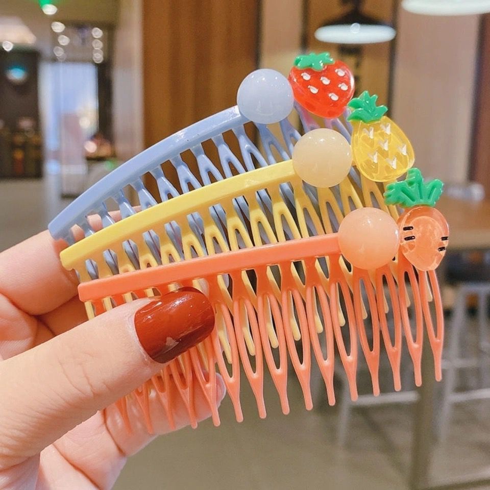 Sirkam 5in1 Anak Perempuan Sirkam Rambut Plastik Motif Cartoon Fashion Lady Accessories Korean