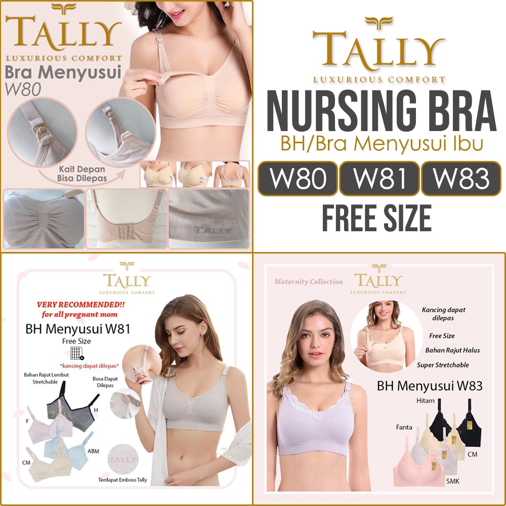 BH Menyusui Tanpa kawat TALLY W80 W81 W83 W86 8821 DV Knit NURSING BRA Busa FREE All size nursing bkt 4 kait