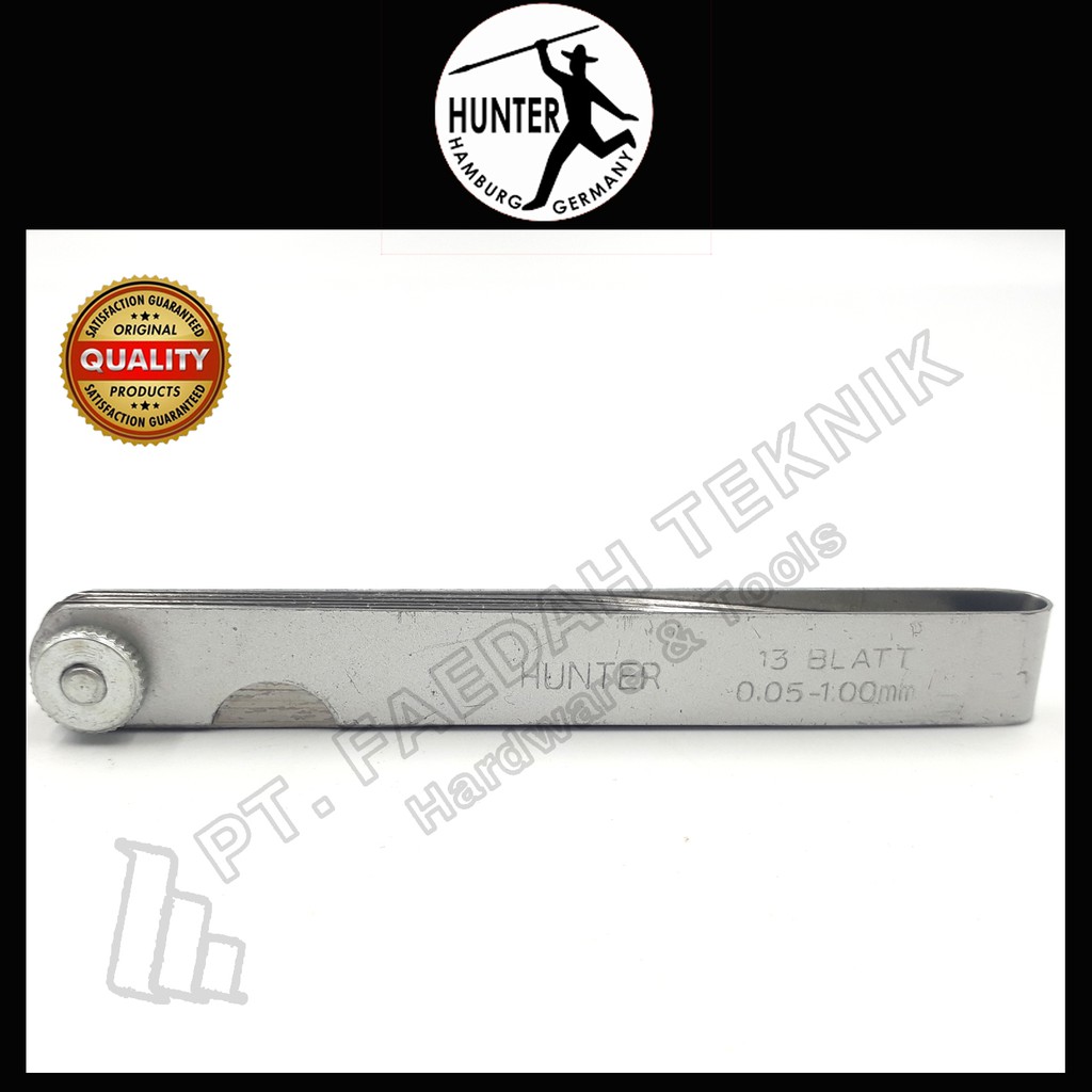 

Feeler Gauge -13 con. blades 0.05-1.00x100 mm Hunter