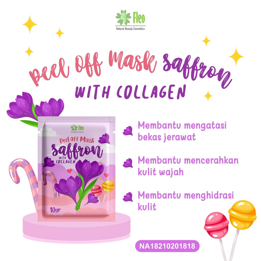 Kanzo - [BPOM] Masker Peel Off Fleo 10gr / Peel Off Mask Fleo 10gr Vitamin C &amp; Collagen / Masker Wajah Anak Peel Off Fleo 10gr